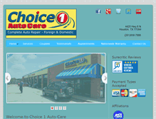 Tablet Screenshot of choice1autocare.com